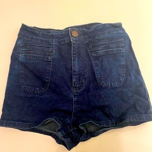 Urban Outfitters BDG high-waisted dark blue denim shorts